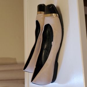 Calvin Klein Pash Ballet Flats - Taupe and Black, Size 8.5